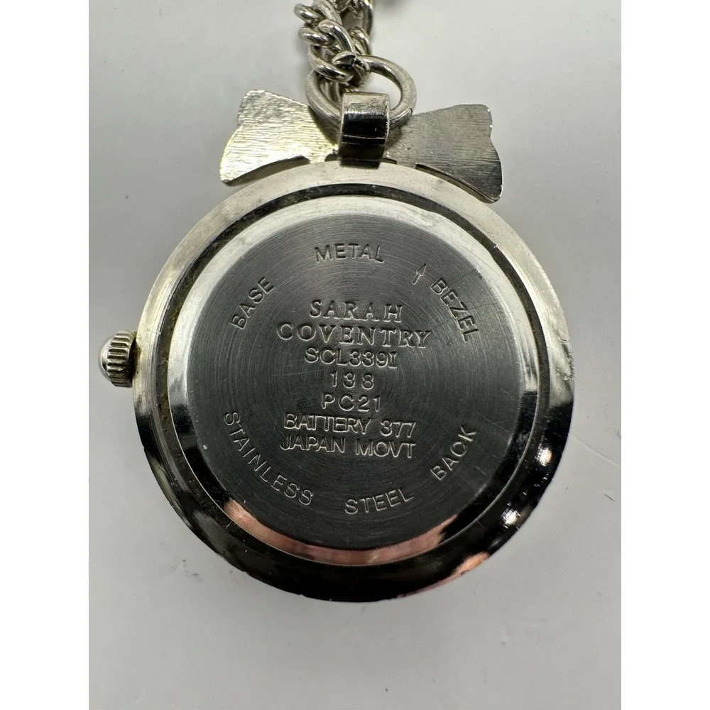 Sarah Coventry Ladies SCL339I Pendant Watch New Battery 26MM Silver Tone B43‎